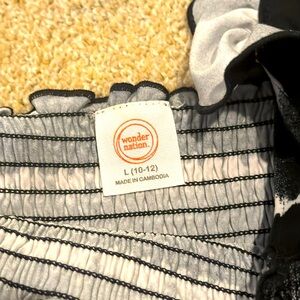 Girls Black & White Midi Dress